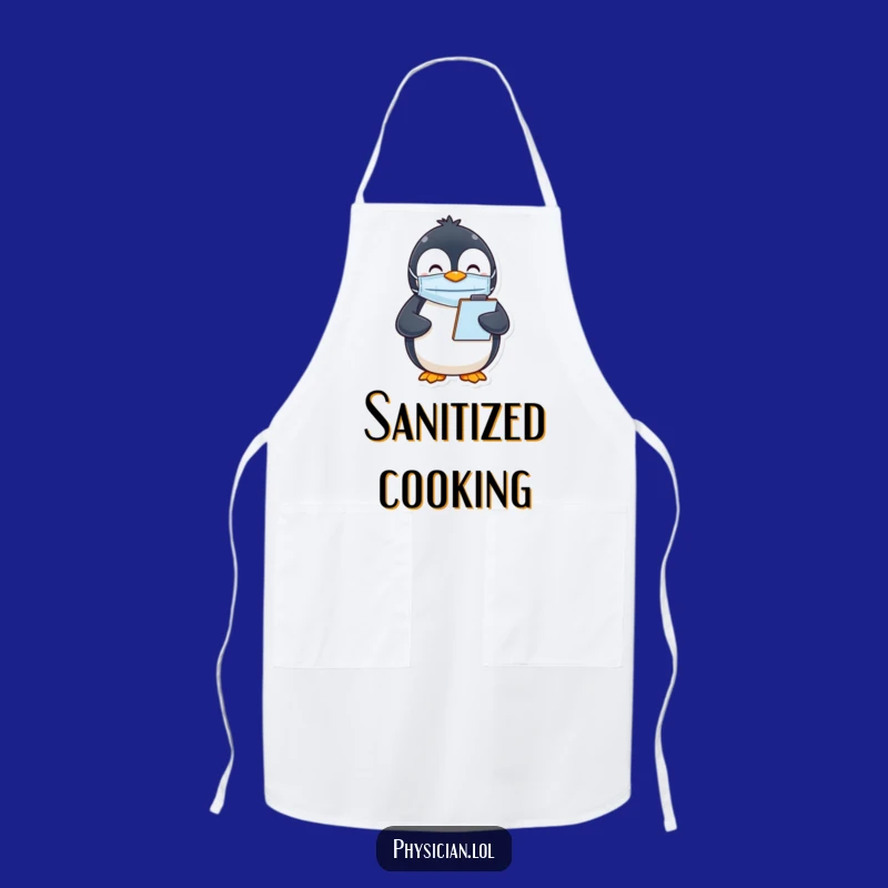 Funny Penguin Mask Apron: Happy Admin Penguin Chef