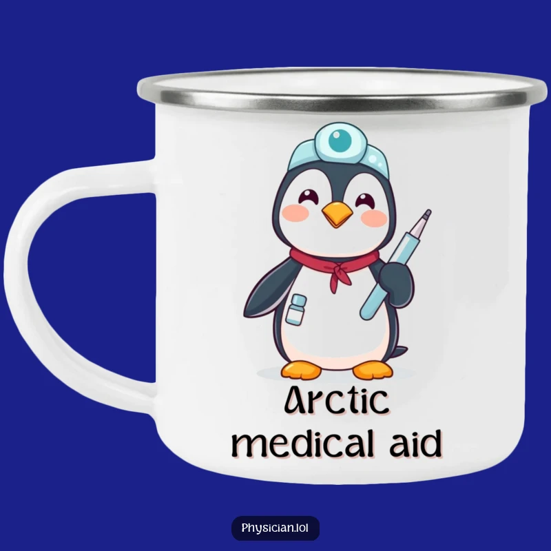 Penguin Doctor Camping Mug: Funny Gift for Healthcare Adventurers