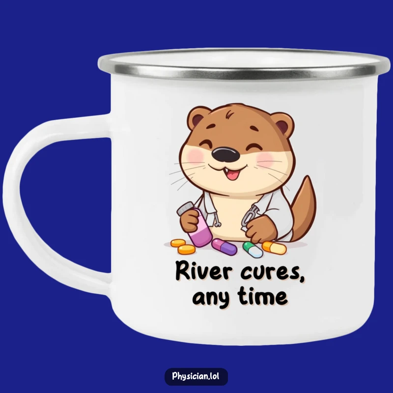 Funny Otter Doctor Camping Mug - Durable Prescription Gift for Outdoor Smiles