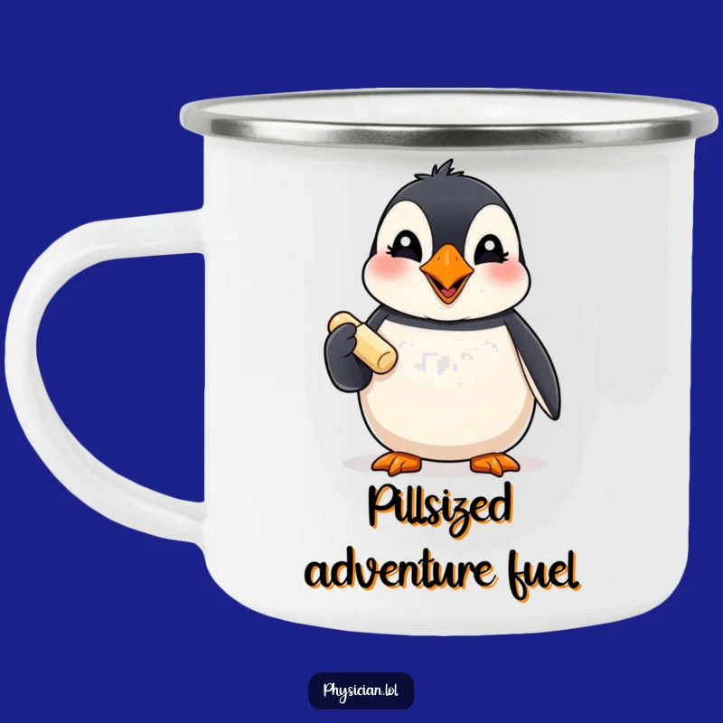 Funny Puffin Pill Camping Mug: Sip and Smile on Your Adventures
