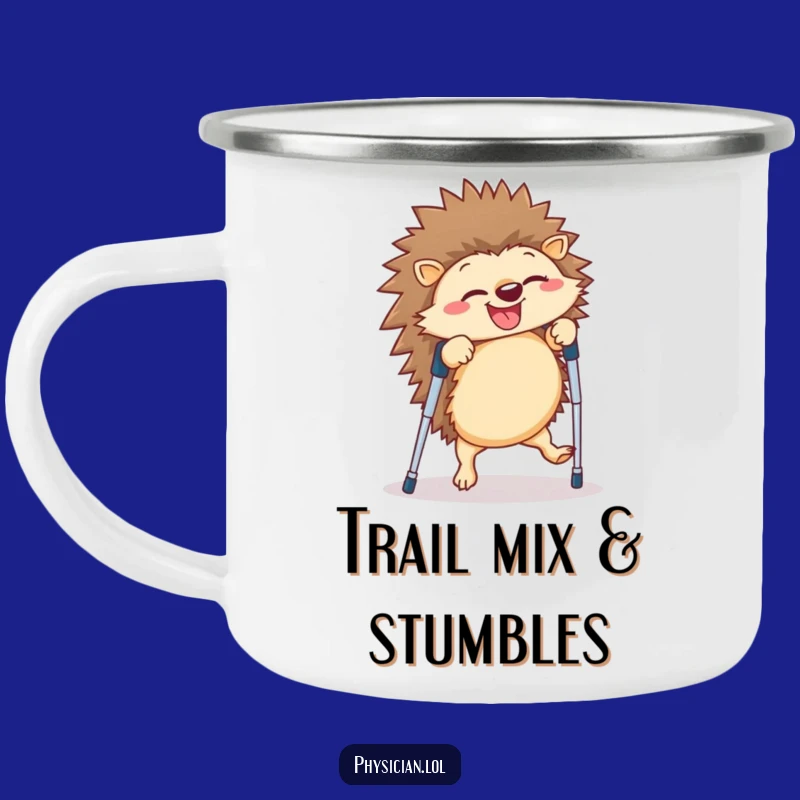 Funny Hedgehog Cartwheel Camping Mug: Giggles by the Campfire, Hilariously!