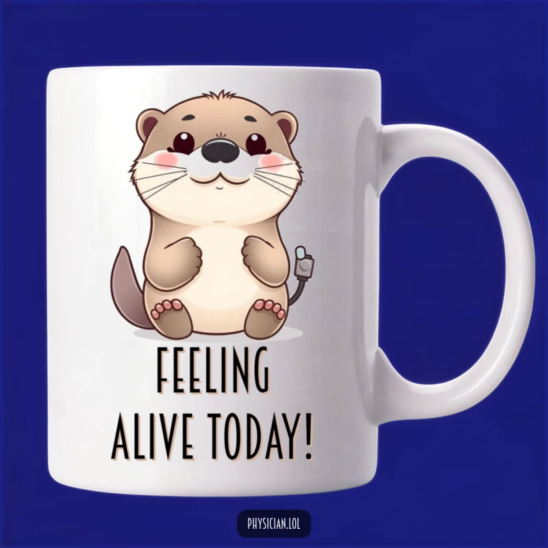 Funny Cheerful Otter Pulse Check Mug: Hilarious Get Well Gift