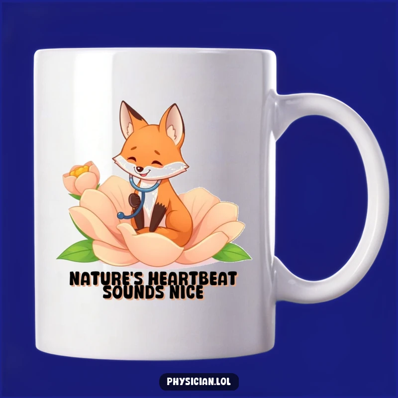 Funny Fox Flower Listener Mug: A Whimsical Gift for Nature Lovers and Curious Minds