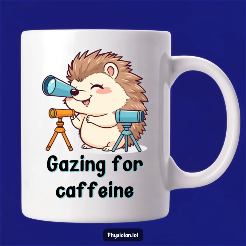 Funny Hedgehog Telescope Mug - Hilarious Gift for Stargazers & Cute Animal Lovers