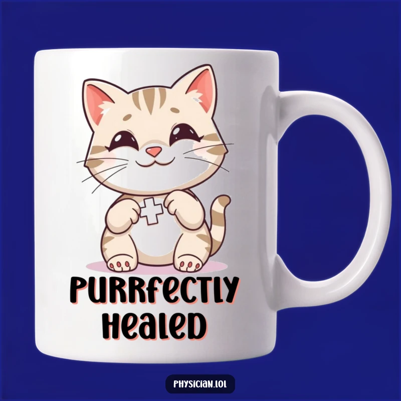 Funny Cat First Aid Mug: Smiling Kitty Care Gift