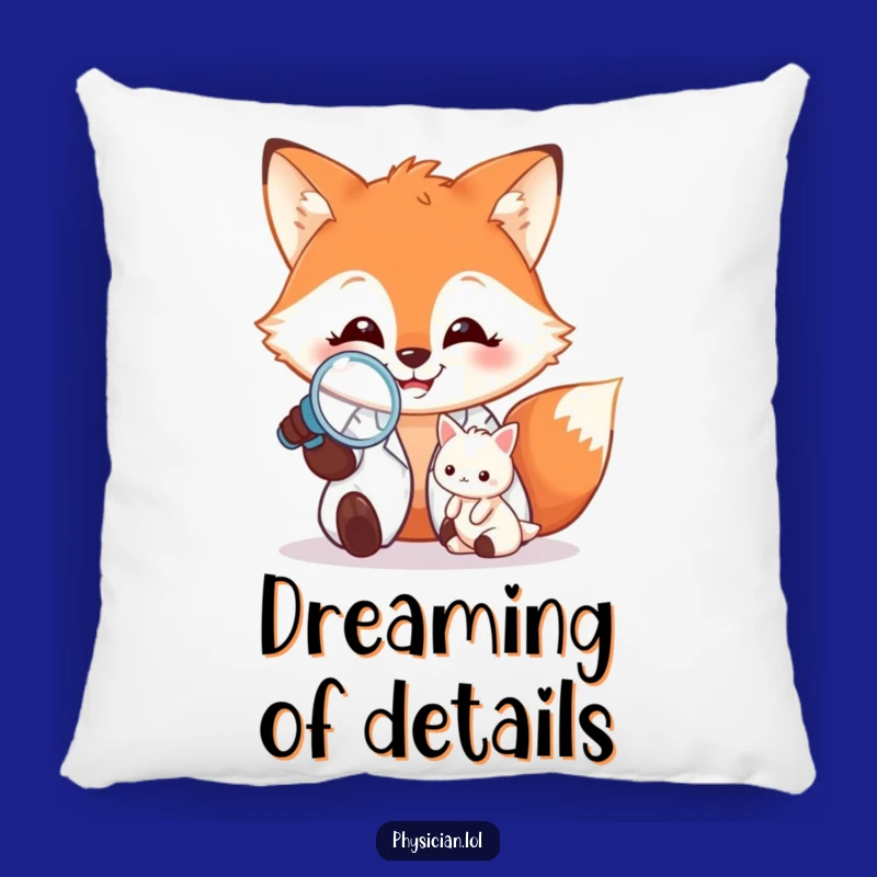Cozy Funny Happy Fox Doctor Pillow - Cuddle Up with Curiosity!