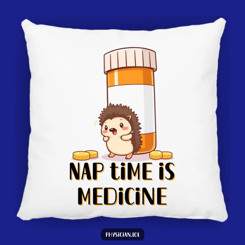 Funny Hedgehog Pill Pillow: Comfy Cushion for Facing Big Challenges with a Smile