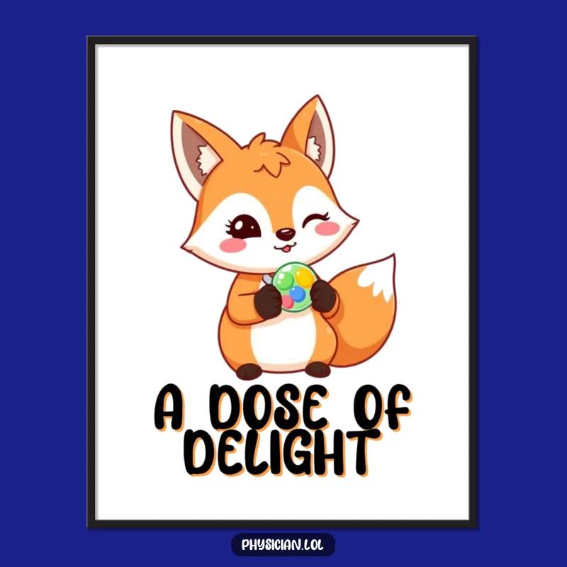 Funny Fox Doctor Digital Art: Decorate with a Cheerful Fox, Instant Funny Gift
