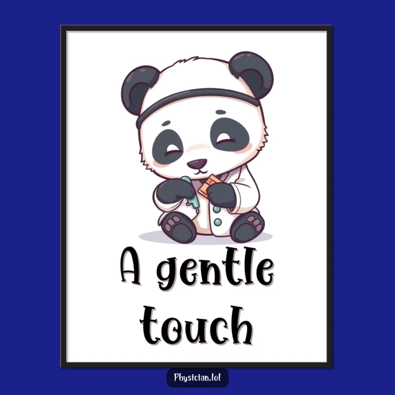Funny Panda Doctor Digital Art: Instant Gentle Care for Your Walls