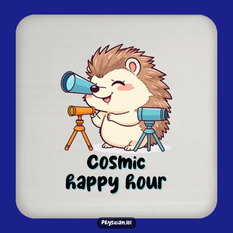 Funny Hedgehog Coasters (Set of 4) - Hilarious Gift for Stargazers