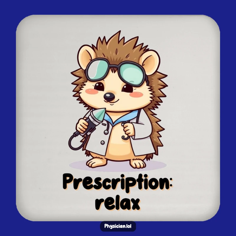 Funny Hedgehog Doctor Coaster: Charming & Protective Funny Gift