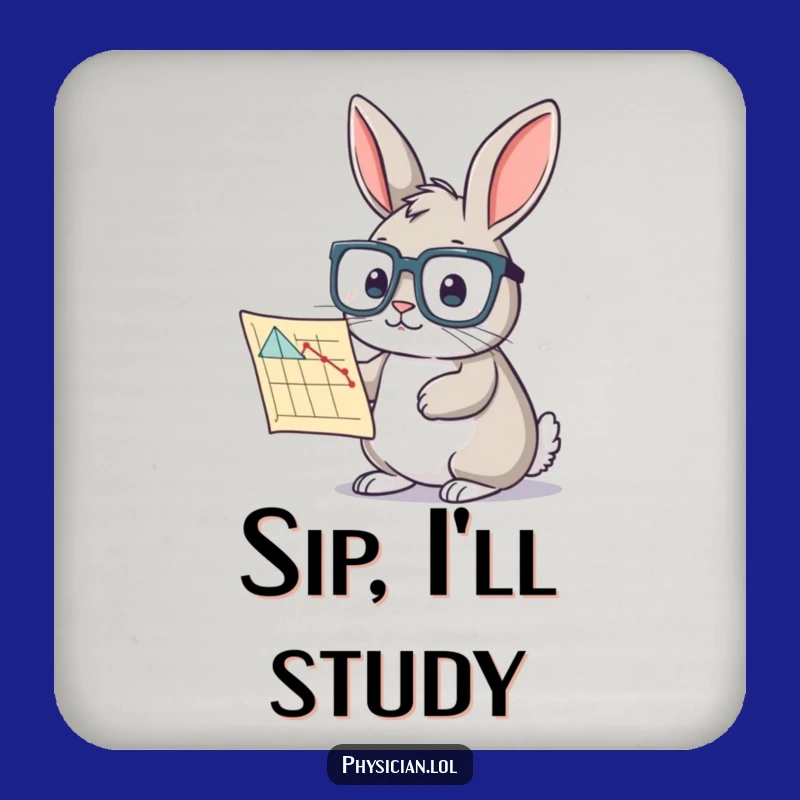 Funny Rabbit Chart Coaster: Curious Protection - Drink Humor Gift