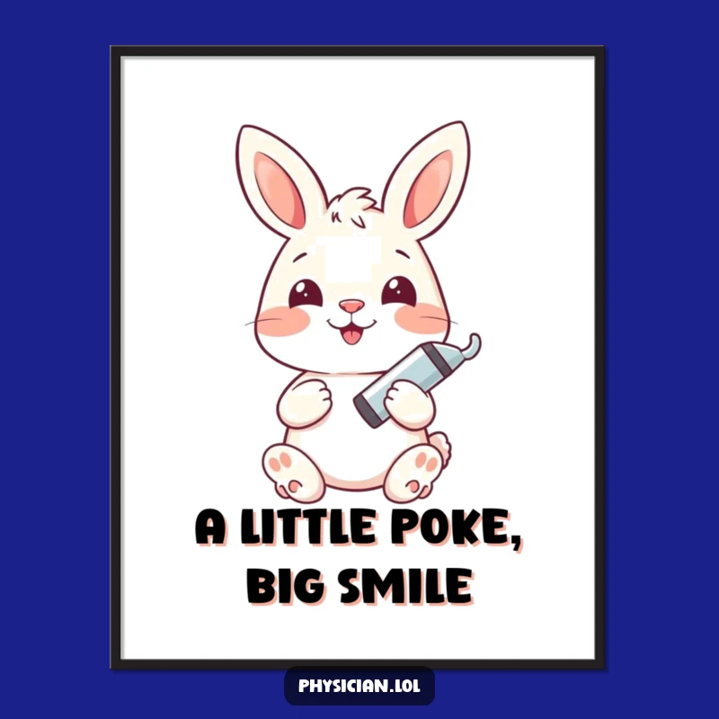 Funny Bunny Health Hero Poster: Cheerful and Funny Wall Decor