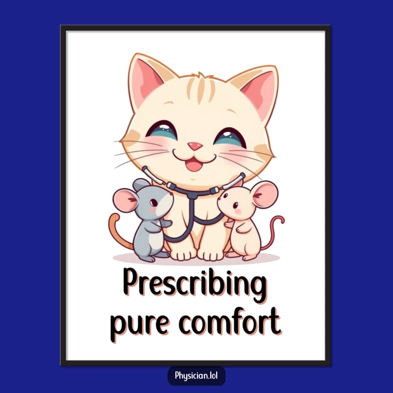 Funny Cat Doctor Poster: Decorate with Compassion & Wit, An Adorable Funny Gift!