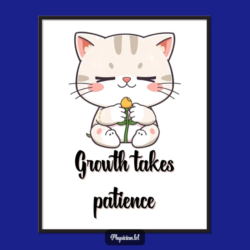 Funny Determined Cat Gardener Poster - Hilarious Wall Art for Green Thumbs!