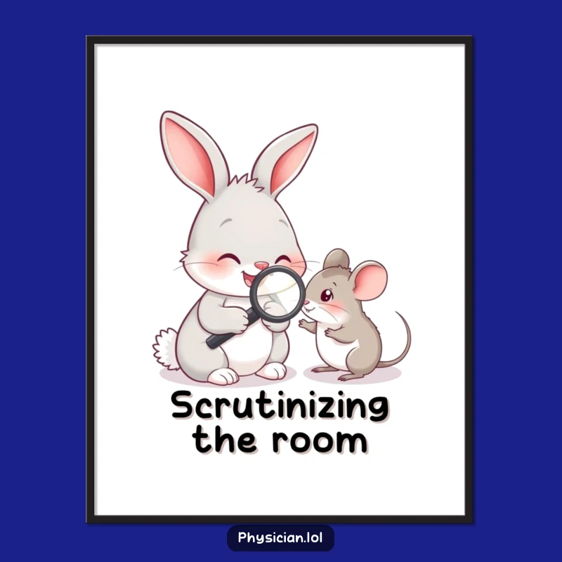 Funny Rabbit Doctor Poster: Adorable Animal Art for a Dose of Laughter