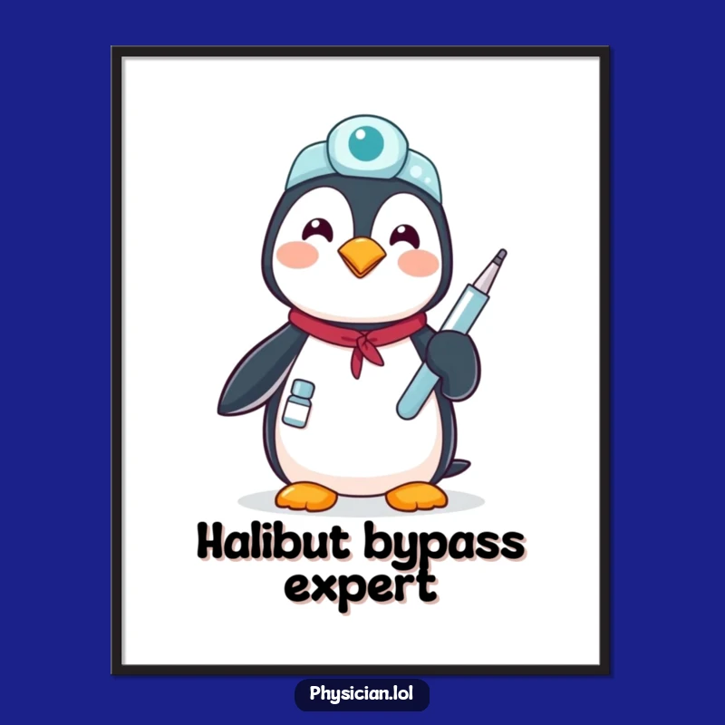 Funny Penguin Doctor Poster: Decorate with Healing Vibes