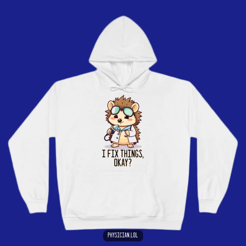 Funny Hedgehog Doctor Hoodie: Cozy & Humorous Gift for Animal Lovers
