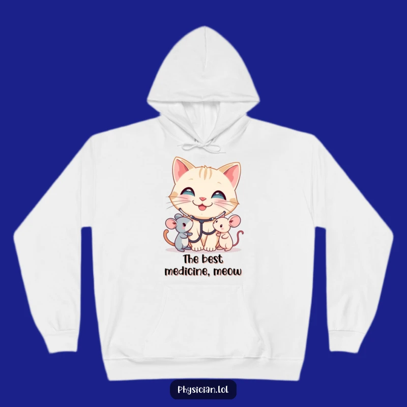 Funny Cat Doctor Hoodie: Cozy Up with Caring Charm, A Warm Funny Gift!