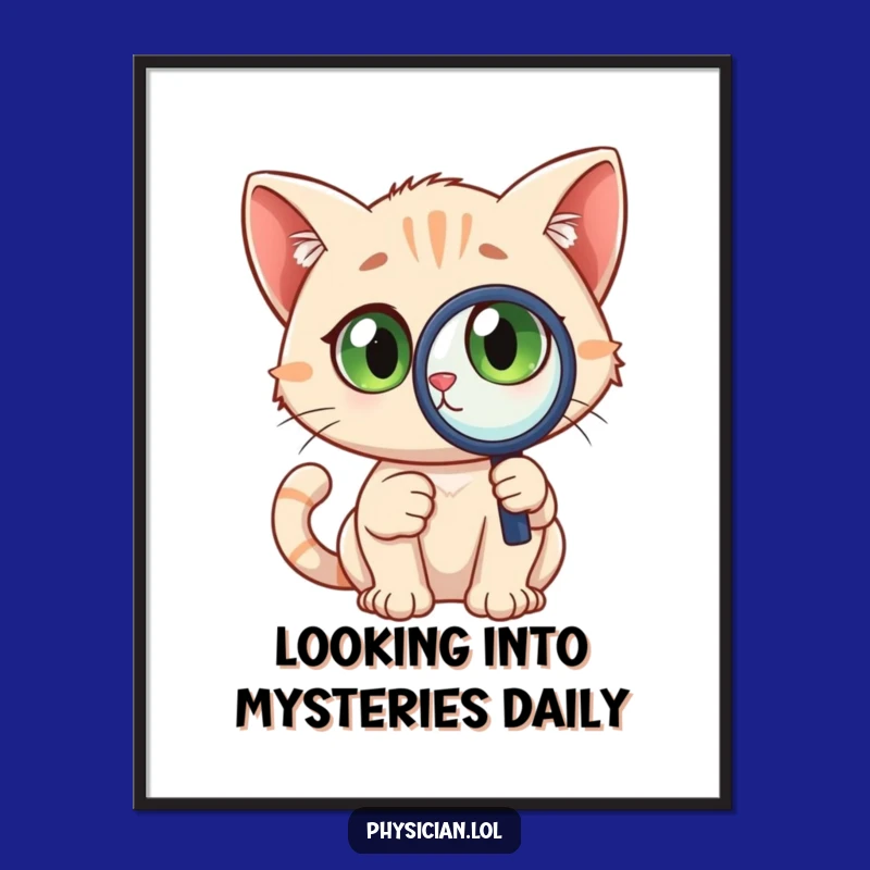 Free Printable Comedy Cat Detective Wall Art: Hilarious Downloadable Art for the Curious