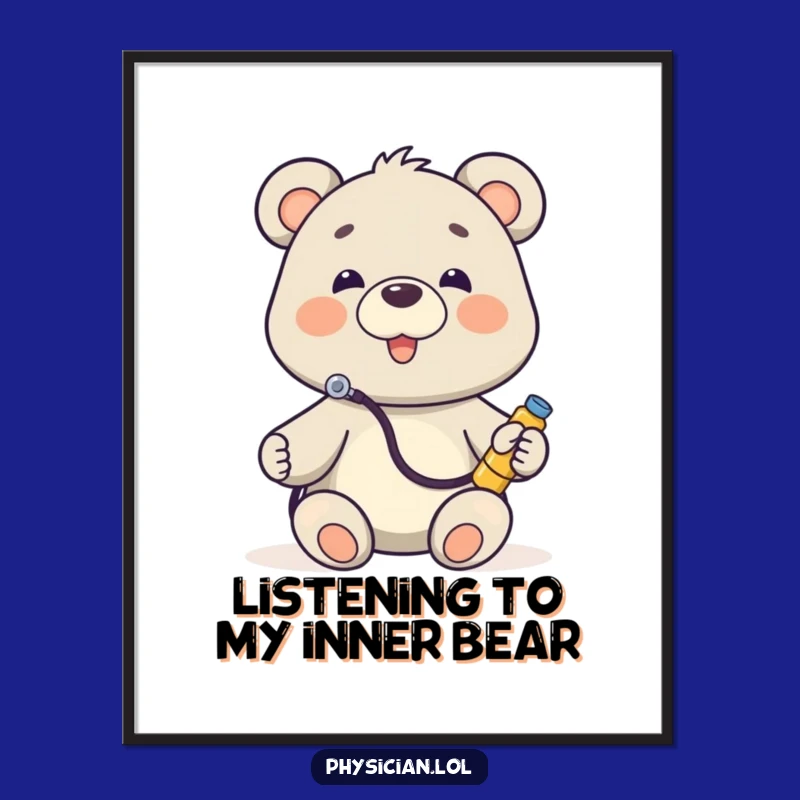 Free Printable Comedy Doctor Bear Wall Art: Hilarious Downloadable Art for a Laugh