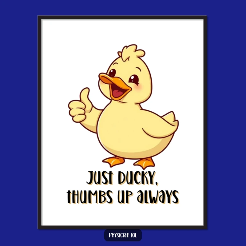 Free Printable Wall Art: Delighted Duck's Thumbs Up Humor Downloadable Decor