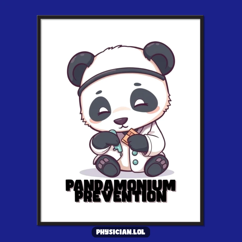 Funny Free Printable Panda Doctor Art - Caring Downloadable Wall Decor