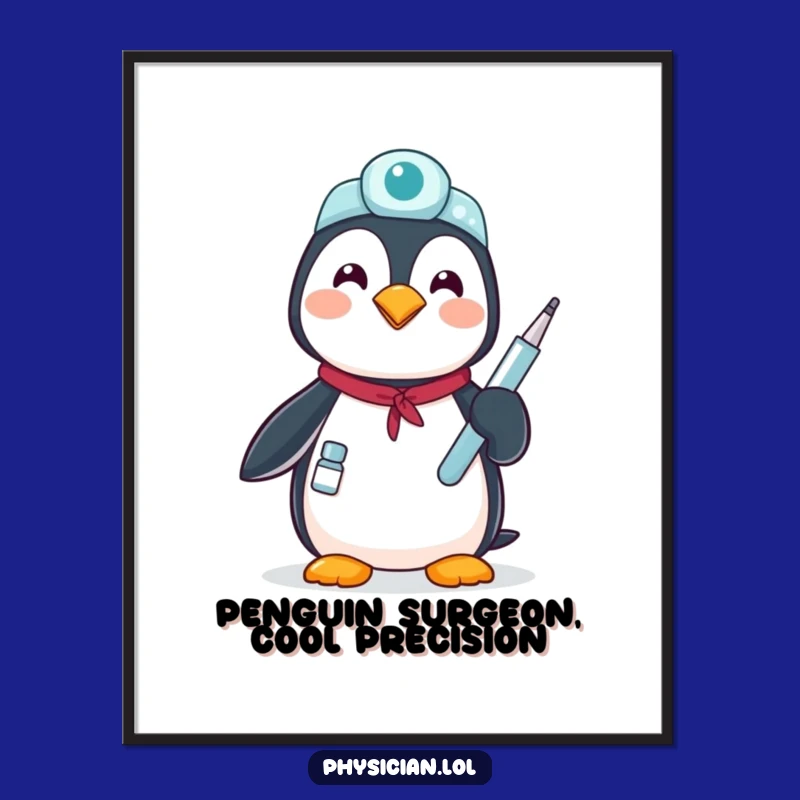 Funny Free Printable Penguin Wall Art: Medical Humor Downloadable Decor