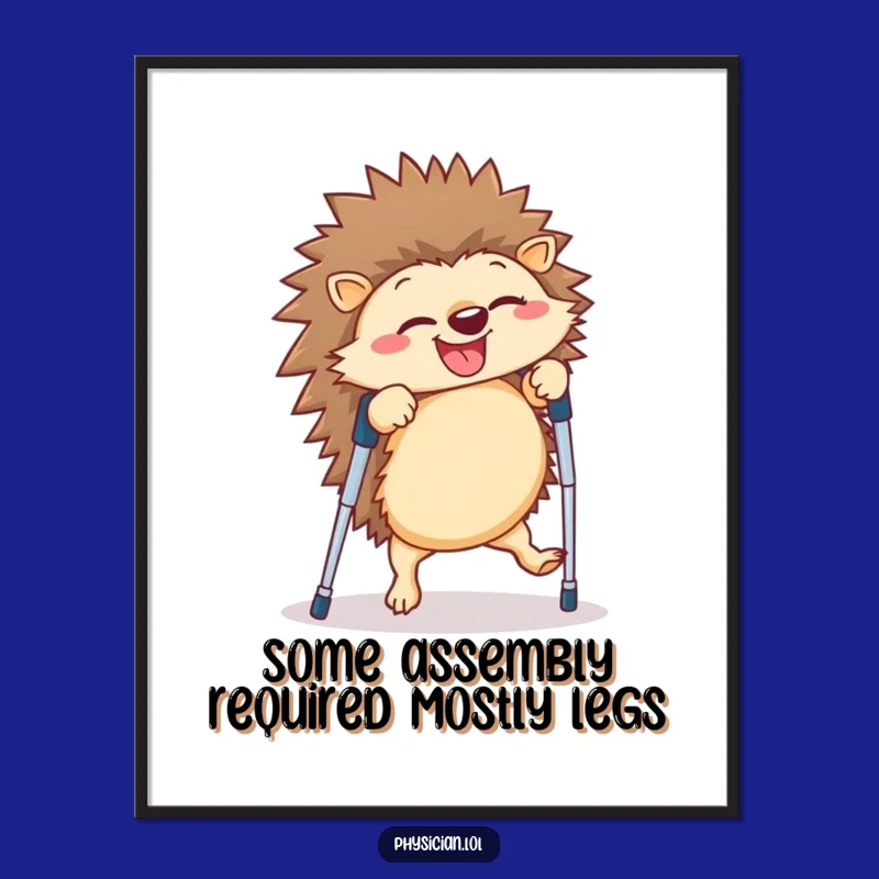 Funny Free Printable Wall Art: Giggling Hedgehog Cartwheel Humorous Downloadable Decor