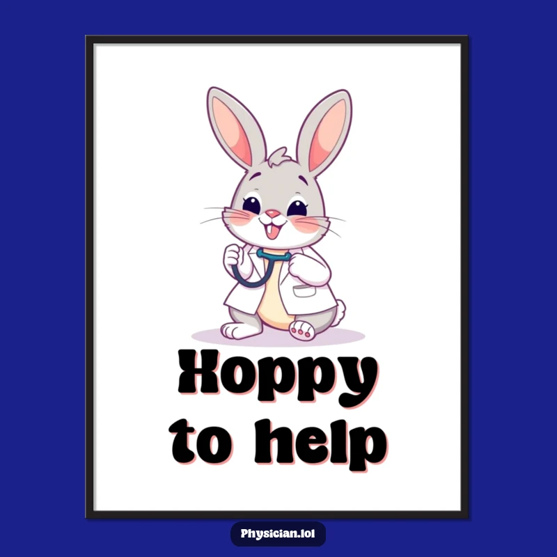 Funny Free Printable Bunny Doctor Art - Cheerful Downloadable Wall Decor