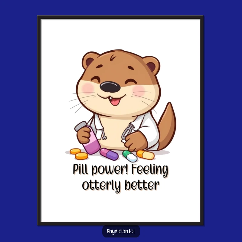 Funny Otter Doctor Free Printable Wall Art: Downloadable Art for Smiles