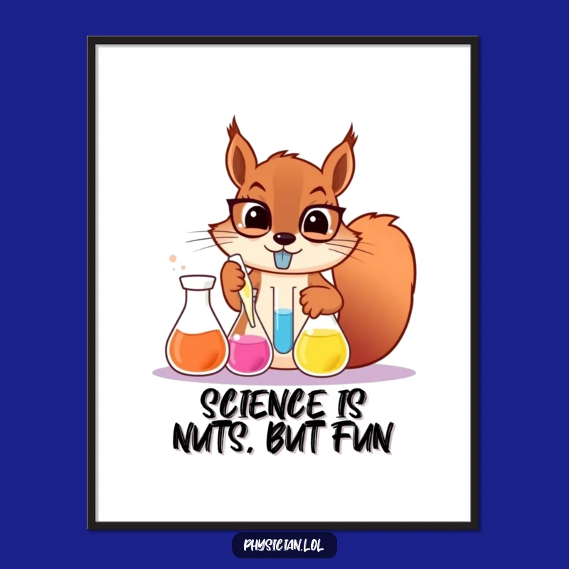 Free Printable Squirrel Mad Scientist Wall Art: Quirky Decor Downloadable