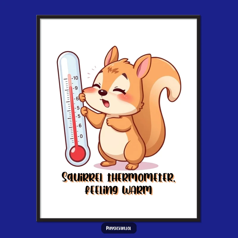 Funny Free Printable Wall Art: Flustered Squirrel & Giant Thermometer, Downloadable Quirky Decor