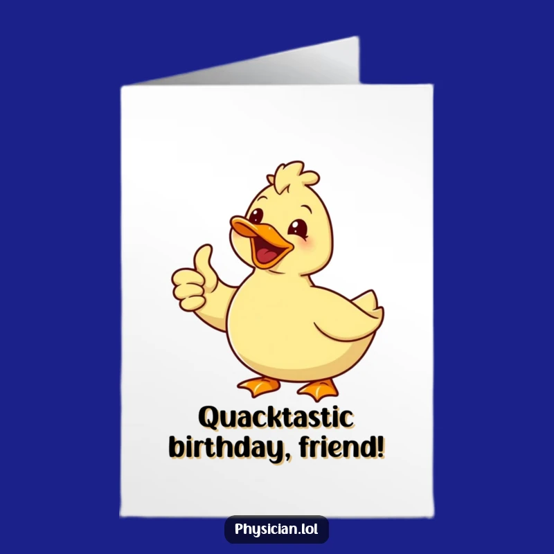 Free Printable Birthday Card: Delighted Duck's Thumbs Up Humor Downloadable Gift