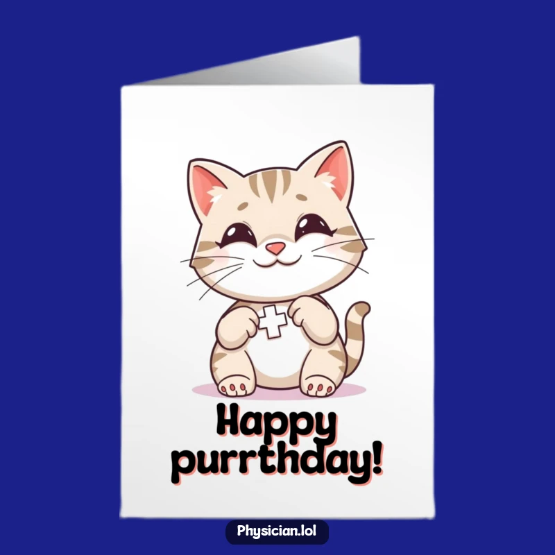 Free Printable Birthday Card: Healing Cat, Funny Downloadable Gift!