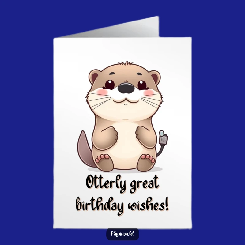 Free Printable Otter Pulse Birthday Card: Cheerful Downloadable Gift for Well Wishes