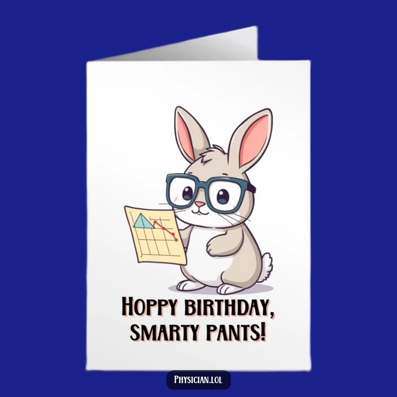 Free Printable Birthday Card: Funny Rabbit Scholar, Downloadable Fun for a Smart DIY Gift