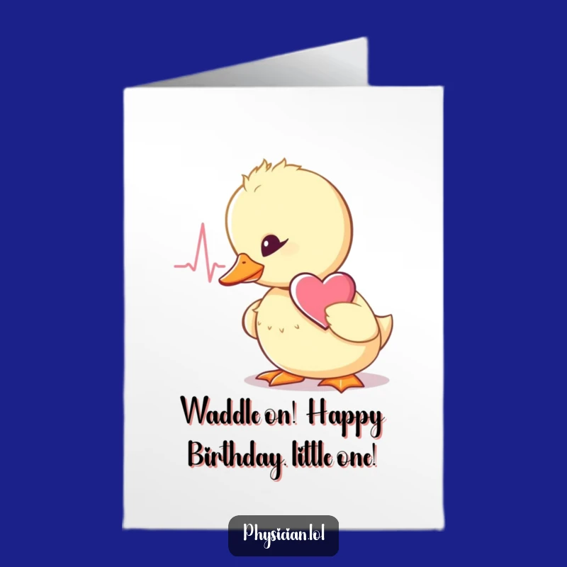 Free Printable Birthday Card: Wobbly Duckling's Heartfelt Birthday Wish