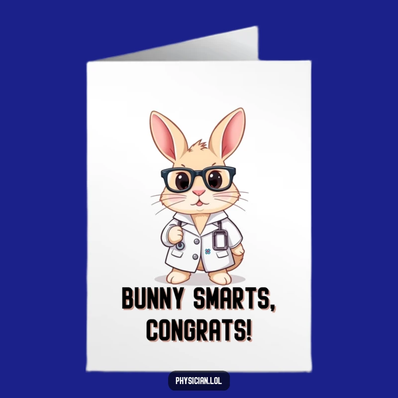 Free Printable Congrats Card: Rabbit Professor, Humorous Downloadable Gift