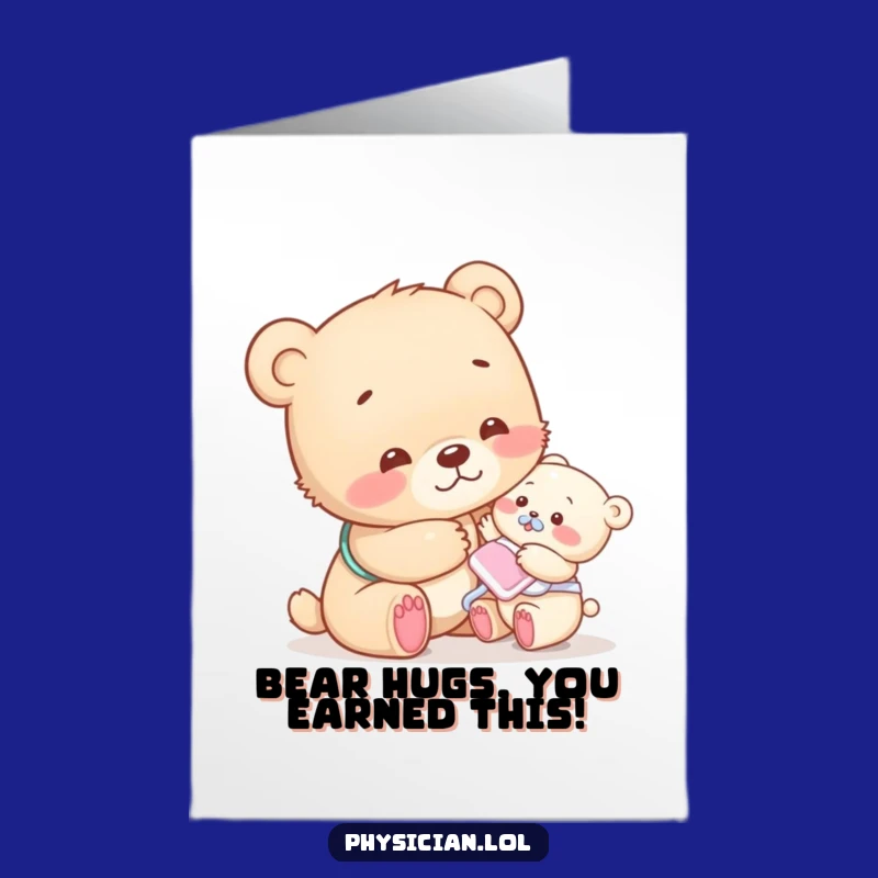 Free Printable Congrats Card: Bear Cub Pat Achievement Funny Downloadable Gift