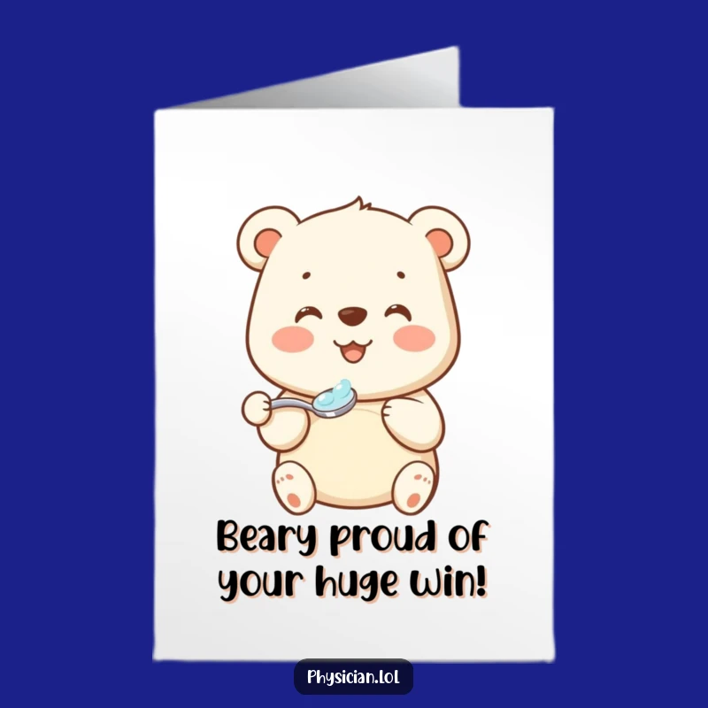 Free Printable Funny Bear Doctor Card - Downloadable Congrats Ecard for Well Wishes