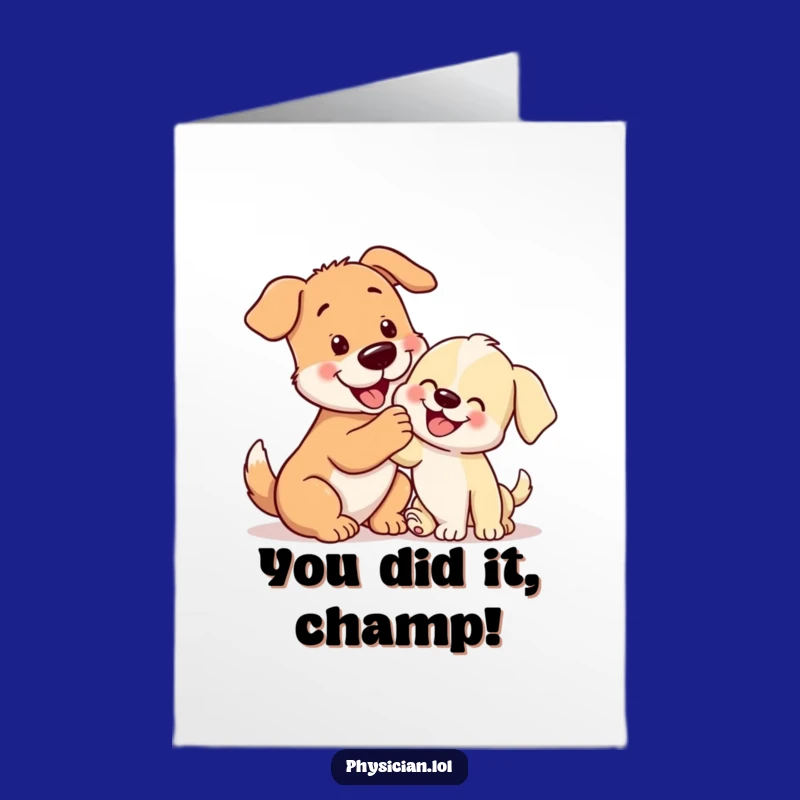 Free Printable Congrats Card: Dog & Puppy - Encouraging Downloadable Gift