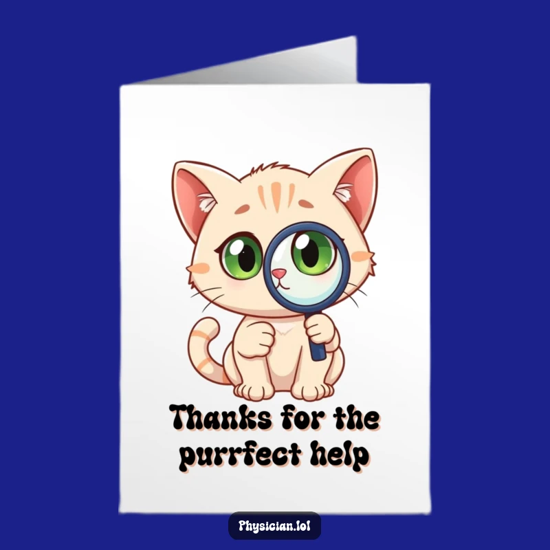 Free Printable Funny Cat Detective Thank You Card: An Investigating Downloadable for Your Gratitude