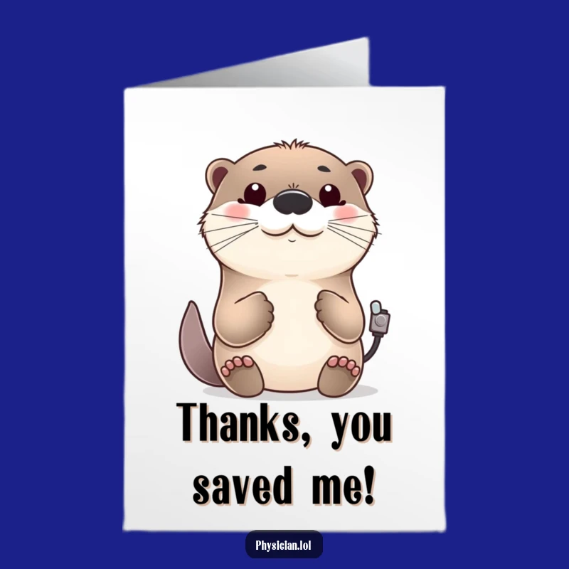 Free Printable Otter Pulse Thanks Card: Grateful Downloadable Gift with a Nod