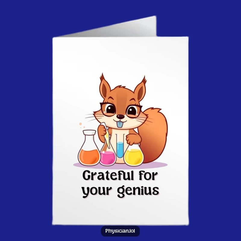Free Printable Squirrel Thank You Card: Mad Scientist Gratitude Downloadable