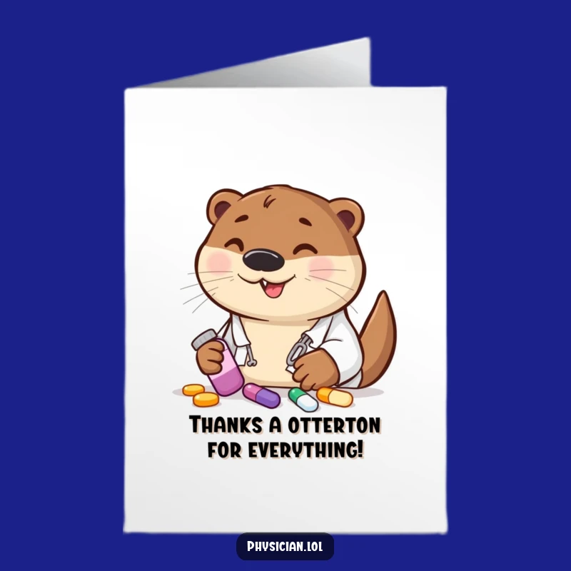 Free Printable Thank You Card: Otter Doctor's Colorful Gratitude