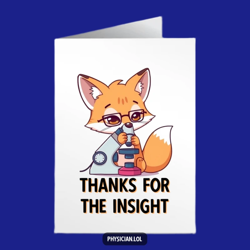 Free Printable Thank You Card: Focused Fox's Insight, Downloadable Greeting for Smart Thanks