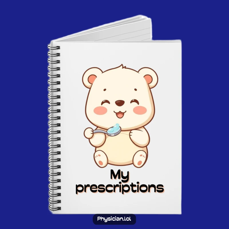 Funny Bear Medicine Notebook: Beaming Bear's Graceful Spoonful Journal Funny Gift