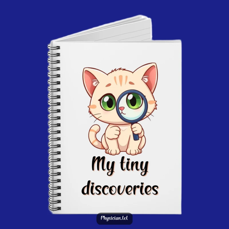 Funny Detective Cat Notebook: Journal with magnifying glass, wide eyes, a creative and funny gift for notes.