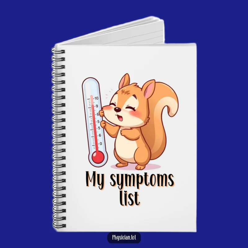 Funny Sick Squirrel Notebook: Thermometer Journal, Perfect Gift